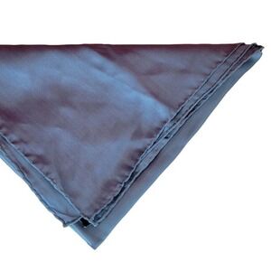 Vintage By Ashear Italian All Silk Rolled Pocket Square Gray Solid